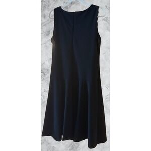 Plaza South Womens Black Sleeveless Drop Waist Shift Dress Size 10 02-45352